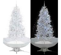 vidaXL Árbol de Navidad con nieve con base en paraguas blanco 190 cm