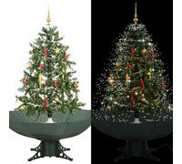 vidaXL Árbol de Navidad con nieve con base en paraguas verde 140 cm