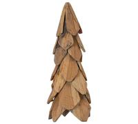 vidaXL Árbol de Navidad con soporte – Madera de teca maciza 51 cm Marrón rústico