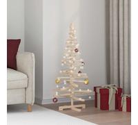 vidaXL Árbol de Navidad de madera para decorar, 120 cm, madera maciza de pino