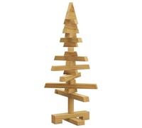 vidaXL Árbol de Navidad de Madera Marrón 60 cm Madera Maciza de Pino, Sala, Pieza Moderna para hogar en Fiestas, árbol navideño de Madera Personalizado, decoración Creativa rústica