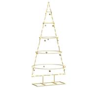 vidaXL Árbol de Navidad de Metal con Soporte Dorado 125 cm