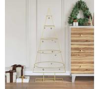 vidaXL Árbol de Navidad de metal 125 cm con soporte – Dorado, moderno