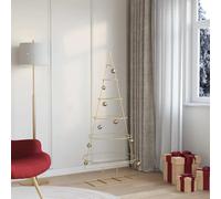 vidaXL Árbol de Navidad de metal con soporte Dorado 148 cm