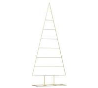 vidaXL Árbol de Navidad de Metal con Soporte Dorado 181 cm, Árbol de Navidad metálico Moderno, decoración navideña, Acento de Acero, Adorno para la Sala, Toque Festivo