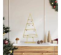 vidaXL Árbol de Navidad de metal con soporte Dorado 60 cm
