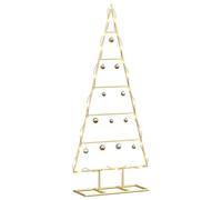 vidaXL Árbol de Navidad de metal con soporte Dorado 90 cm