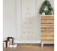 vidaXL Árbol de Navidad de metal Dorado 125 cm