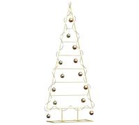 vidaXL Árbol de Navidad de Metal con Soporte Dorado 150 cm, Árbol de Navidad metálico Moderno, decoración navideña, Acento de Acero, Adorno para la Sala, Toque Festivo