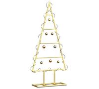 vidaXL Árbol de Navidad de Metal con Soporte Dorado 60 cm, Árbol de Navidad metálico Moderno, decoración navideña, Acento de Acero, Adorno para la Sala, Toque Festivo