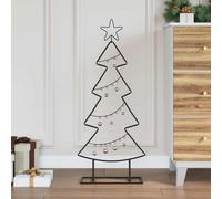 vidaXL Árbol de Navidad de Metal con Soporte Negro 90,5 cm Acero, Árbol de Navidad Minimalista de Metal, decoración para Sala, Centro Moderno, Toque Festivo, exhibición Interior