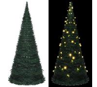 vidaXL Árbol de Navidad artificial emergente 210 cm verde con tira LED