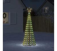 vidaXL Árbol de Navidad LED 275 Leds Blanco cálido 180 cm, decoración navideña, luz navideña, luz LED, luz navideña para Exteriores, árbol de Cono de Navidad