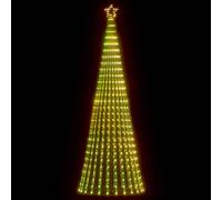 vidaXL Árbol de Navidad con iluminación LED, forma de cono, 475 ledes, 8 efectos de luz, decoración navideña para interior y exterior, blanco cálido, 247 cm