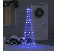 vidaXL Árbol de Navidad LED con estacas de tierra Azul 250 cm Hierro
