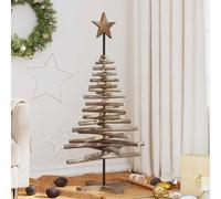 vidaXL Árbol de Navidad Marrón 120 cm Madera de teca maciza
