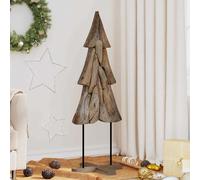 vidaXL Árbol de Navidad Marrón 121 cm Madera de teca maciza