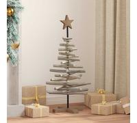vidaXL Árbol de Navidad con soporte Marrón 90 cm Madera de teca maciza