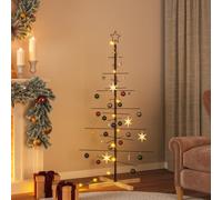 vidaXL Árbol de Navidad metal negro con base de madera 150 cm