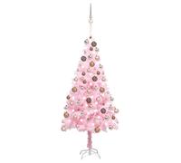 vidaXL Árbol de Navidad preiluminado con luces y bolas rosa 180 cm