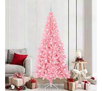 vidaXL Árbol de Navidad 210 cm Rosa PVC con 300 LED y soporte, luces cálidas, moderno