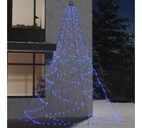 vidaXL Árbol de pared con gancho metálico 720 LED azul 5 m