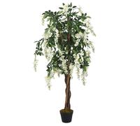 vidaXL Árbol de wisteria artificial 1260 hojas verde y blanco 180 cm
