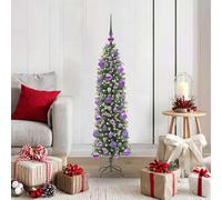 vidaXL Árbol Navideño Artificial Delgado con 150 LED Verde y 120 cm