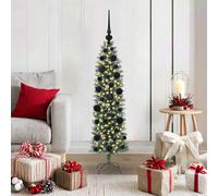 vidaXL Árbol Navideño Artificial Delgado Verde y blanco 120 cm