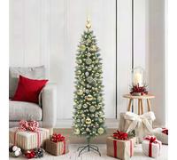 vidaXL Árbol Navideño Artificial Delgado 150 cm Verde 150 LED USB