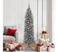 vidaXL Árbol Navideño Artificial Delgado Verde y blanco 180 cm