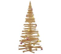 vidaXL Árboles de Navidad Marrón 210 cm Madera Maciza de Pino