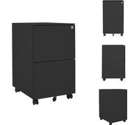 vidaXL Archivador con ruedas, color antracita, 39x45x67 cm, acero - Archivadores