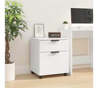 vidaXL Archivador con ruedas madera contrachapada blanco 45x38x54 cm