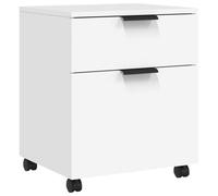 vidaXL Archivador con Ruedas Madera contrachapada Blanco 45x38x54 cm