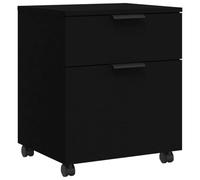 vidaXL Archivador de escritorio con ruedas – Madera contrachapada negro 45x38x54 cm