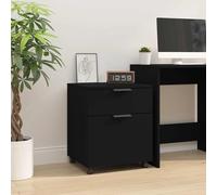 vidaXL Archivador de escritorio con ruedas – Madera contrachapada negro 45x38x54 cm