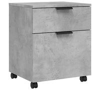 vidaXL Archivador móvil con ruedas, color gris hormigón, 45 x 38 x 54 cm, armario de escritorio, organizador de escritorio, muebles de oficina en casa
