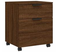vidaXL Archivador móvil para escritorio y oficina con ruedas, cajones, madera contrachapada roble