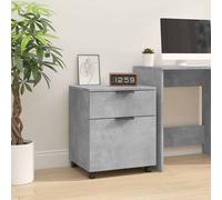vidaXL Archivador móvil 45x38x54 cm madera contrachapada con ruedas gris hormigón para escritorio