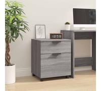 vidaXL Archivador ruedas madera contrachapada gris Sonoma 45x38x54 cm