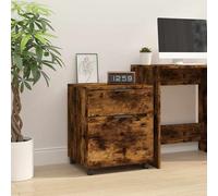 vidaXL Archivador ruedas madera contrachapada roble ahumado 45x38x54cm