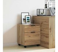 vidaXL Archivador ruedas madera contrachapada roble artesanal