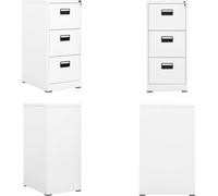 vidaXL Archivero blanco de 46x62x102,5 cm, acero - Archivador - Archivadores - Archivador de oficina - Archivador de acero