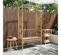 vidaXL Arco de Jardín con Banco Gris oscuro 115 x 50 x 205 cm Bambú