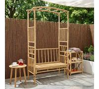 vidaXL Arco de Jardín con Banco Natural 115 x 50 x 205 cm Bambú