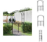 vidaXL Arco de jardín con puerta, color , 108x45x235 cm, acero. Ideal para rosales, celosías y pérgolas