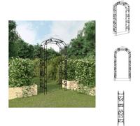 vidaXL Arco de jardín de 116x45x240 cm, acero. Ideal para rosales, celosías y pérgolas