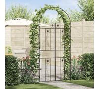 vidaXL Arco de jardín Liso Negro 115 x 37 x 226 cm