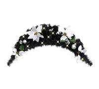vidaXL Arco de Navidad con luces LED negro 90 cm PVC